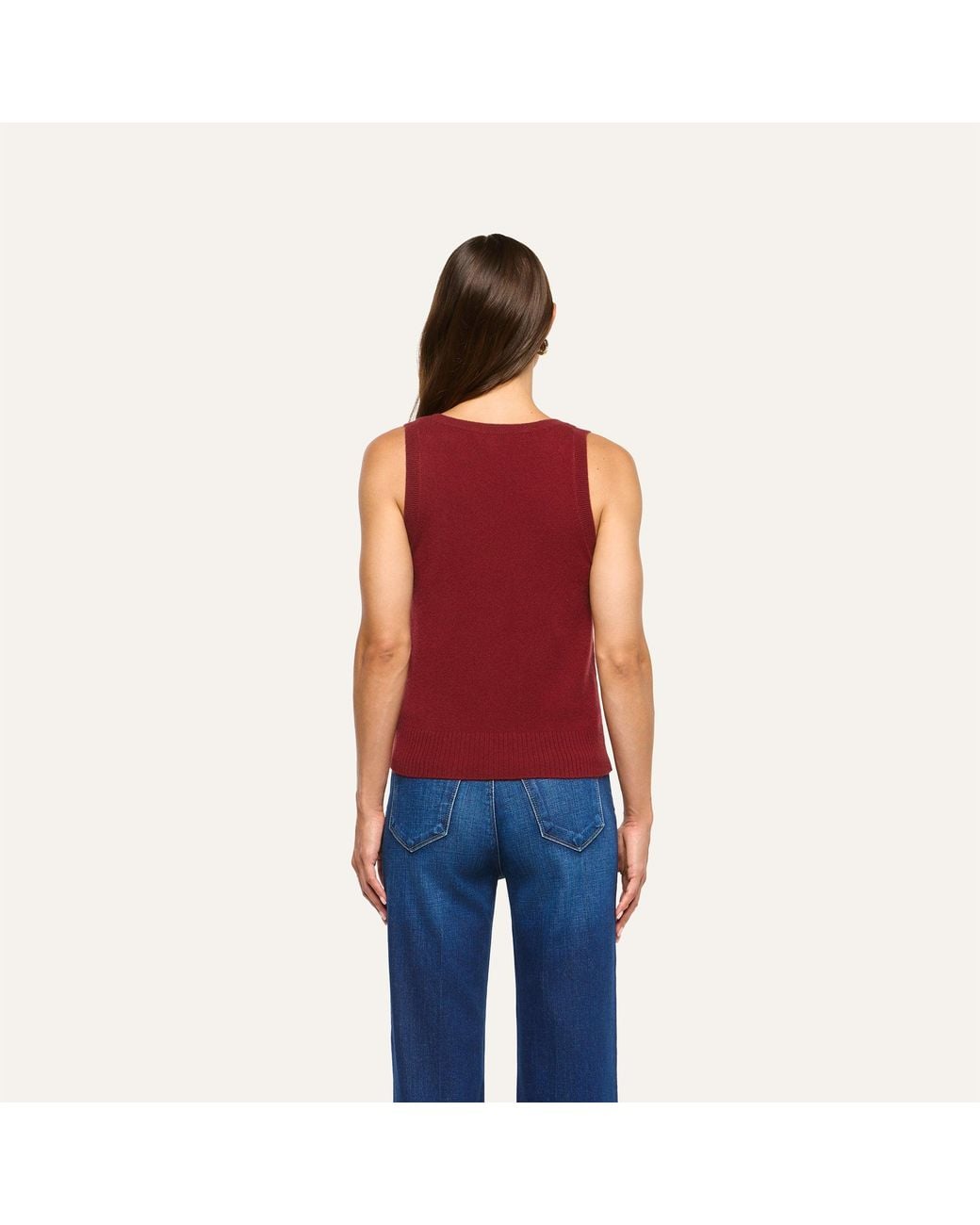 L'Agence Red Filou Cashmere Tank Top