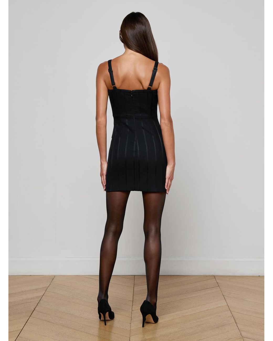 L'Agence Black Helen Mini Dress