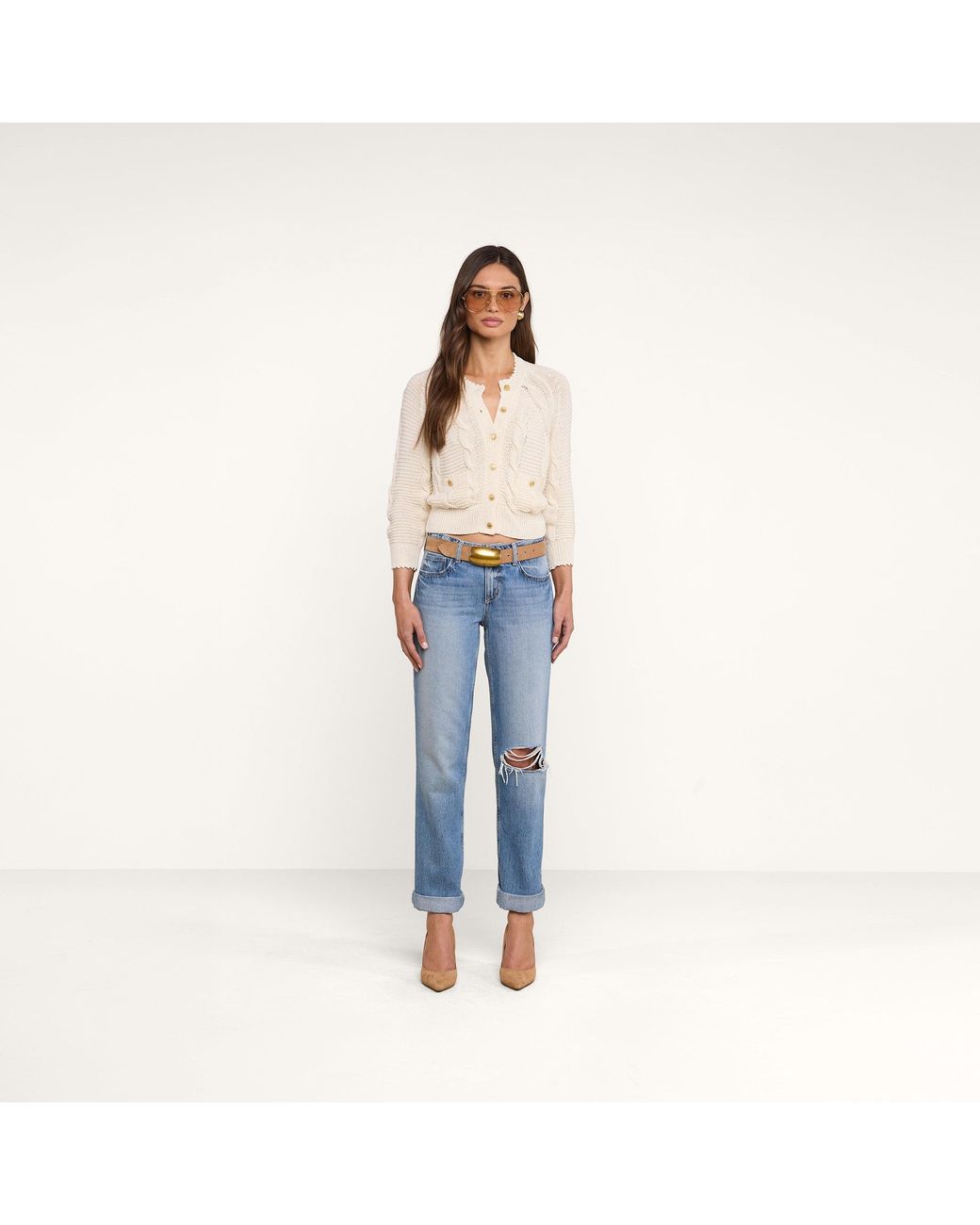 L'Agence Natural Darcy Cable Knit Cardigan