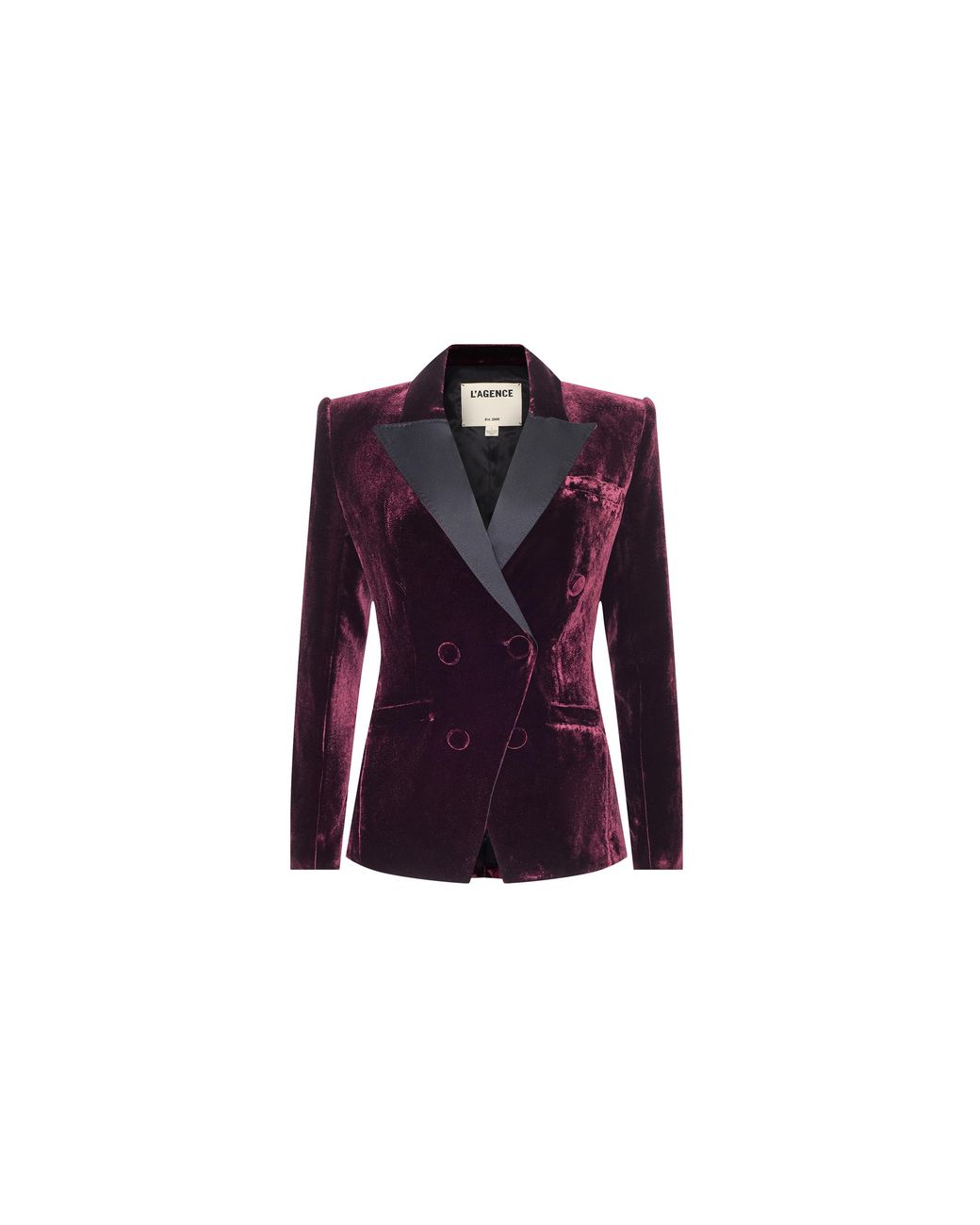 L'Agence Purple Kyomi Velvet Blazer