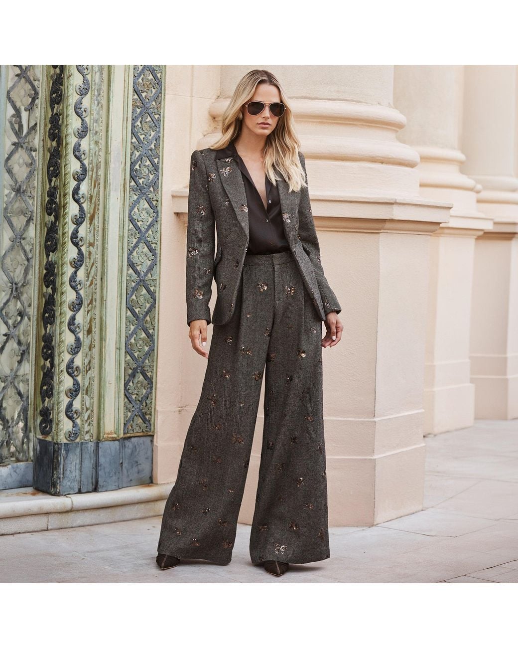 L'Agence Gray Allanah Sequined Trouser