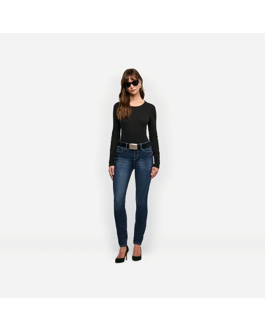 L'Agence Black Leanne Cotton T-Shirt