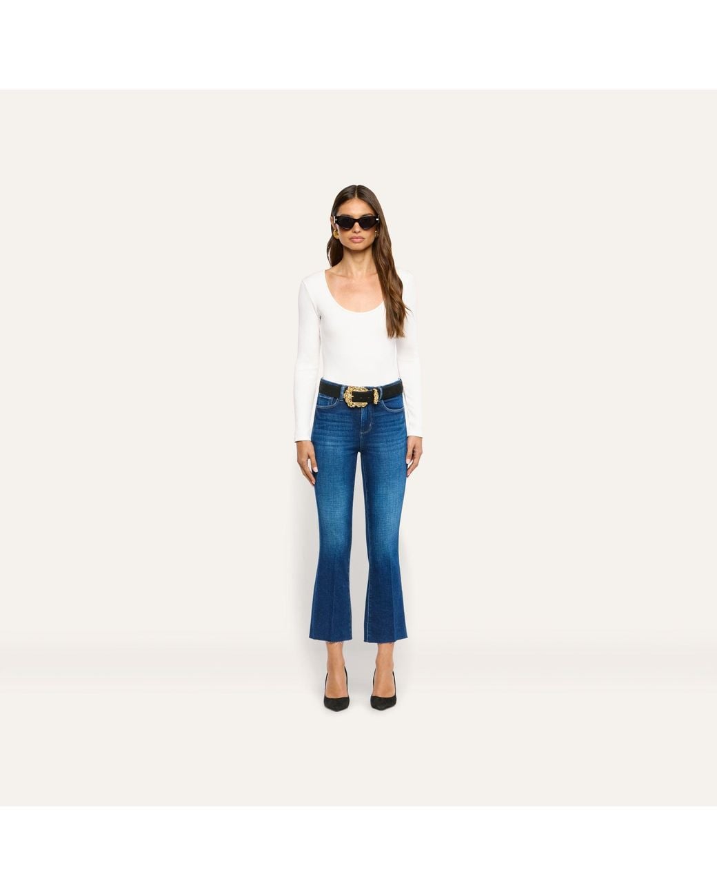 L'Agence White Elara Scoopneck Bodysuit