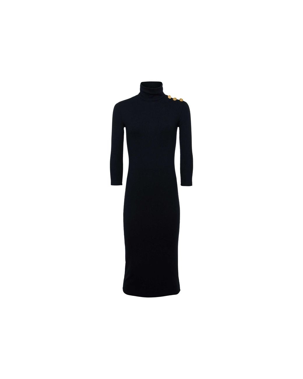 L'Agence Black Voletta Turtleneck Knit Dress