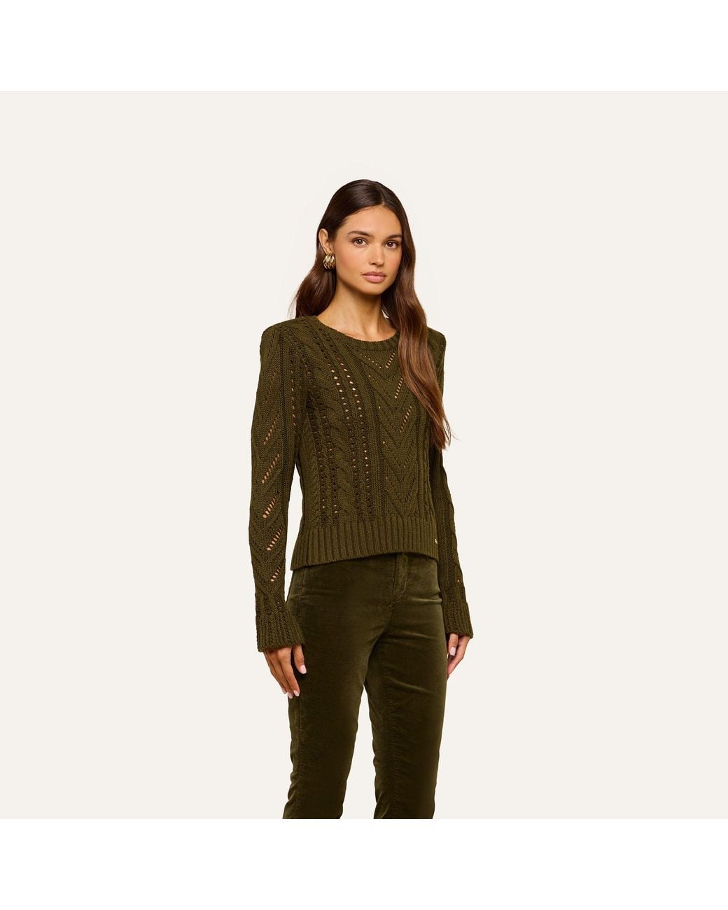 L'Agence Black Mio Cabled Pullover