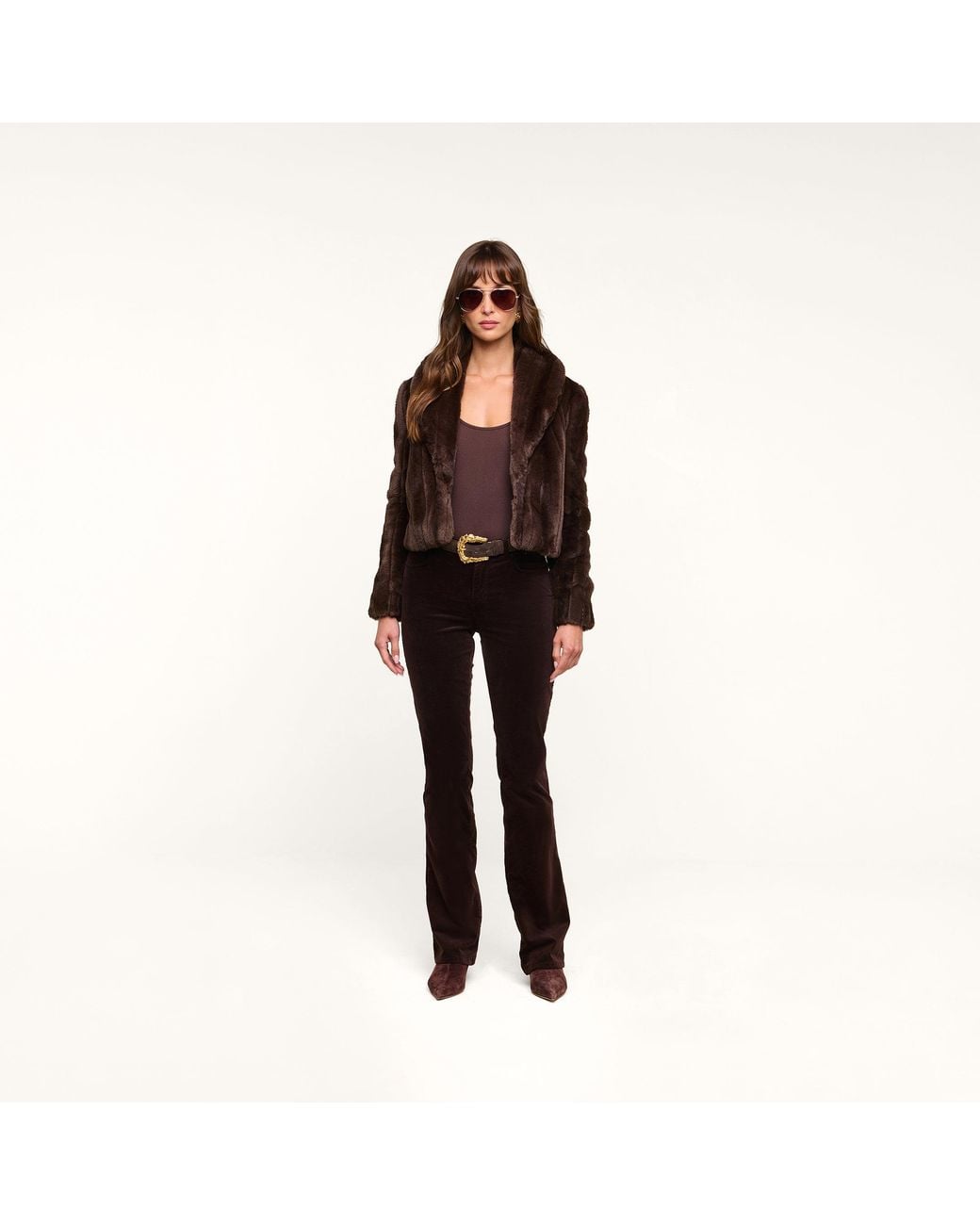 L'Agence Black Davy Faux Fur Jacket