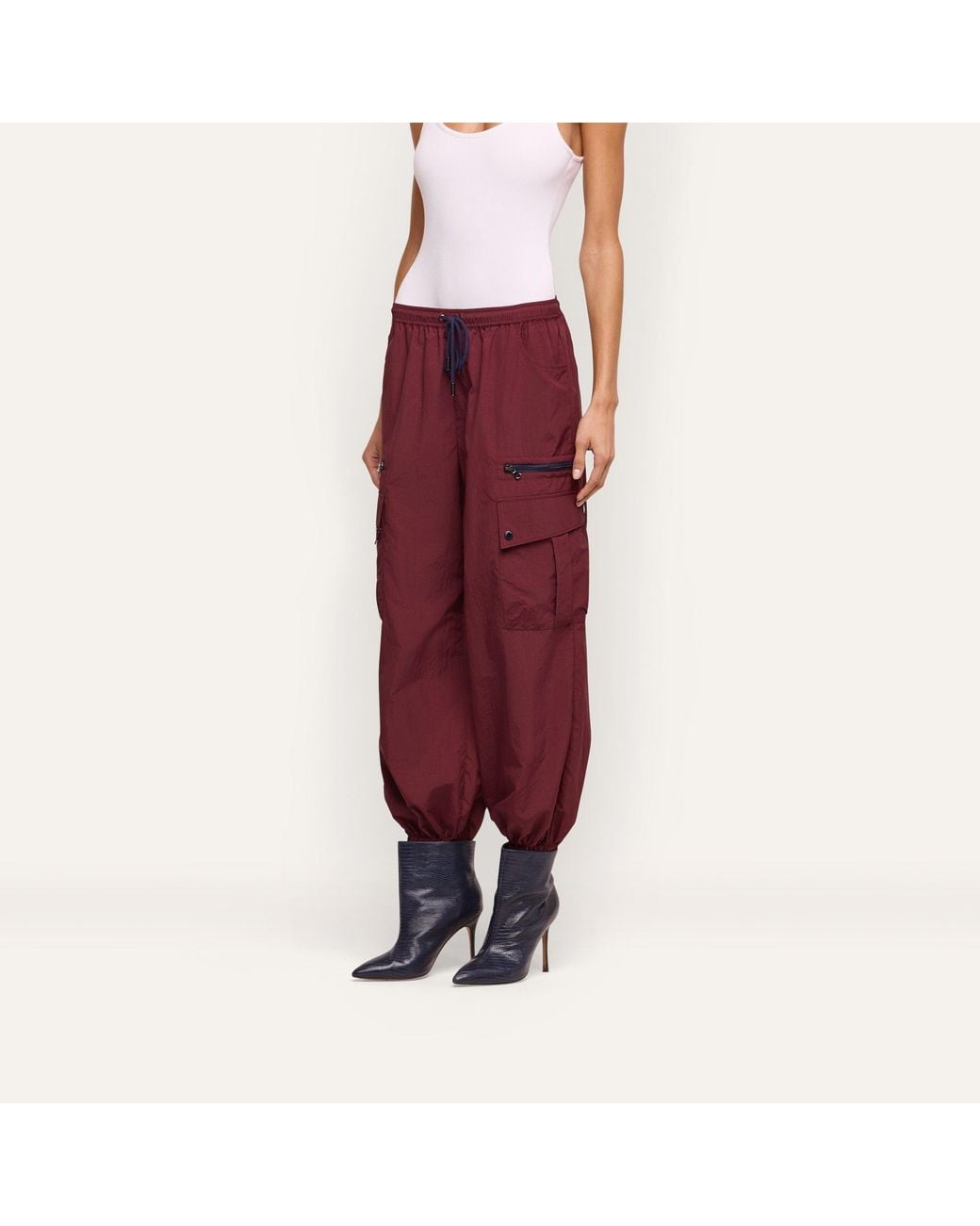 L'Agence Red Monrose Nylon Jogger Pants