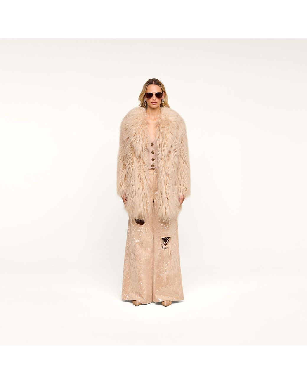 L'Agence Natural Toira Faux Fur Coat