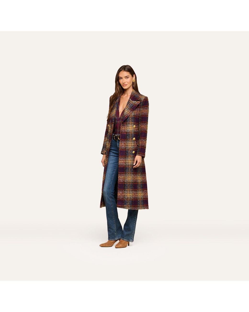 L'Agence Multicolor Kolina Tweed Long Coat