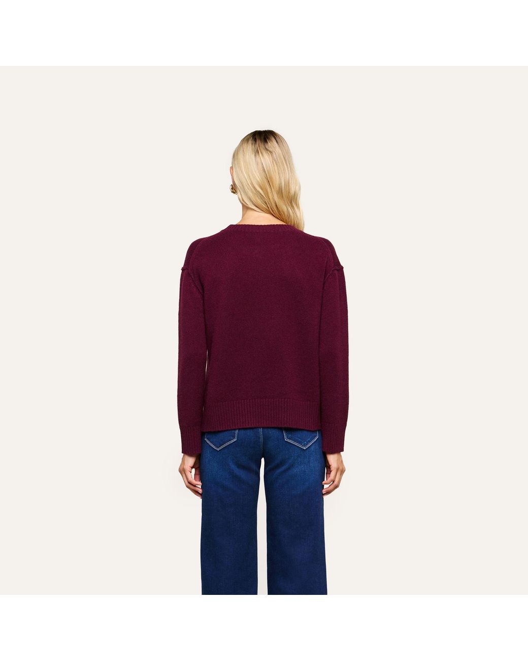 L'Agence Purple Laine Cashmere Pullover