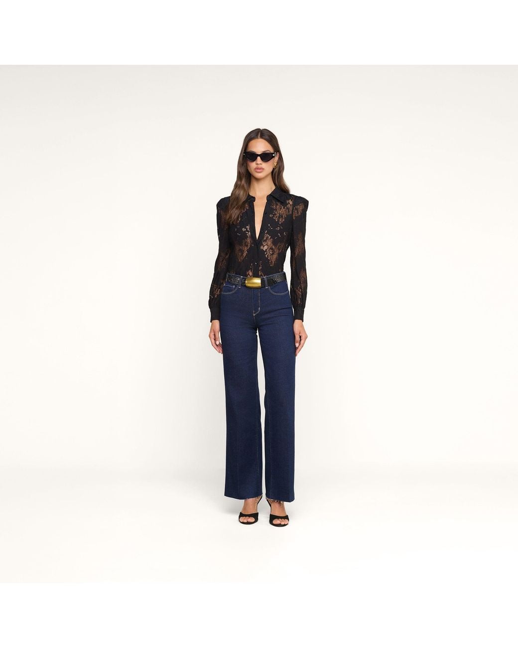 L'Agence Black Jenica Lace Blouse