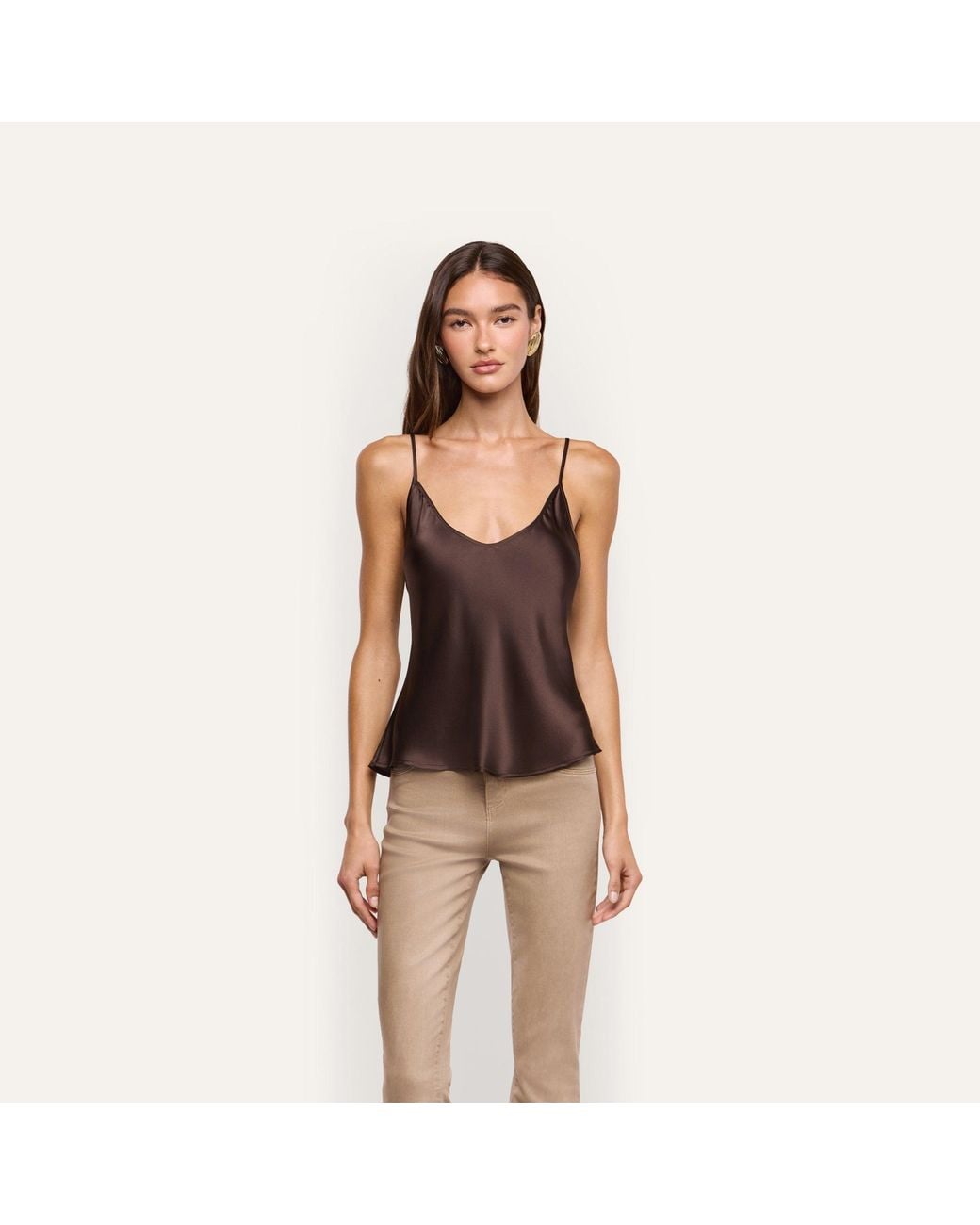 L'Agence Brown Lexi Silk Camisole