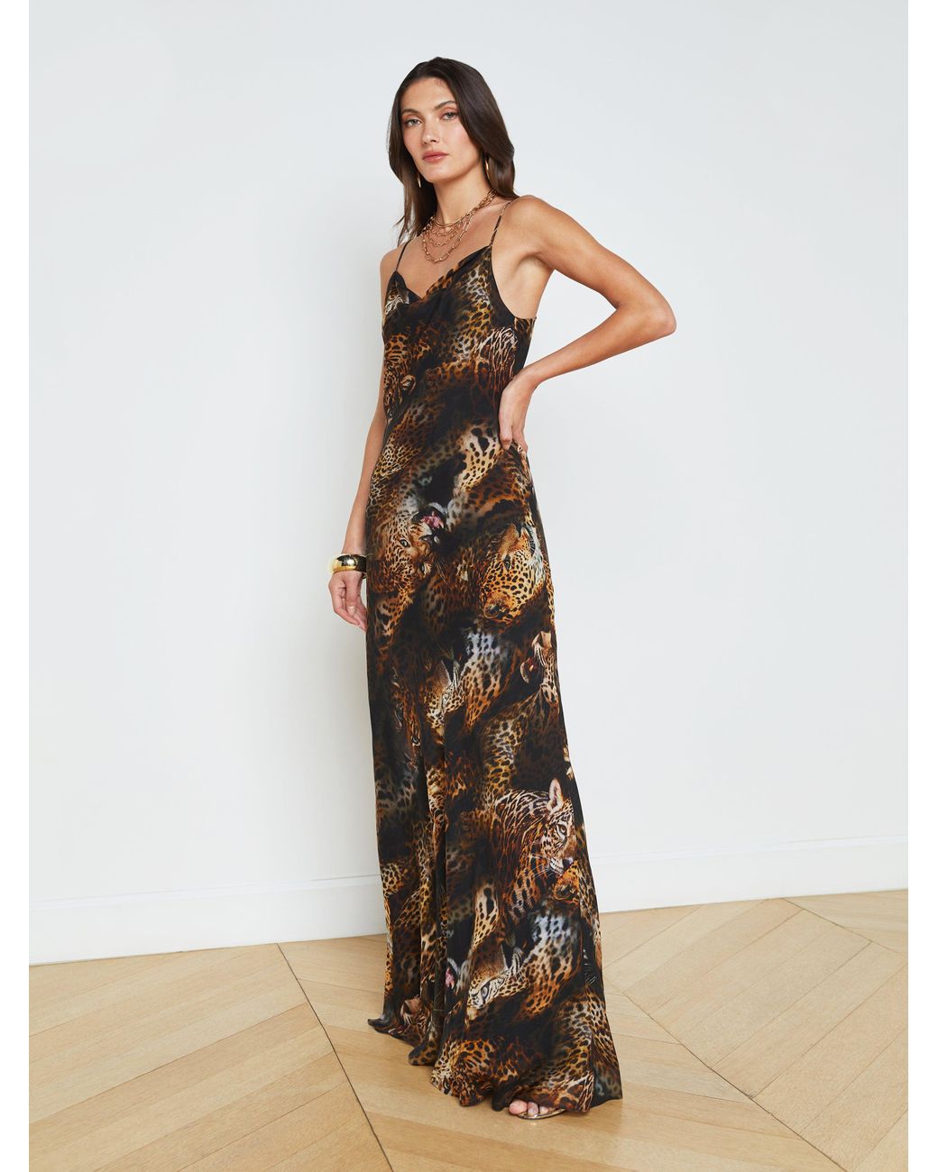 slim fit dress slacks Strapless Long Leopard-Print Prom Dress with Back Bow Animal Print / 6