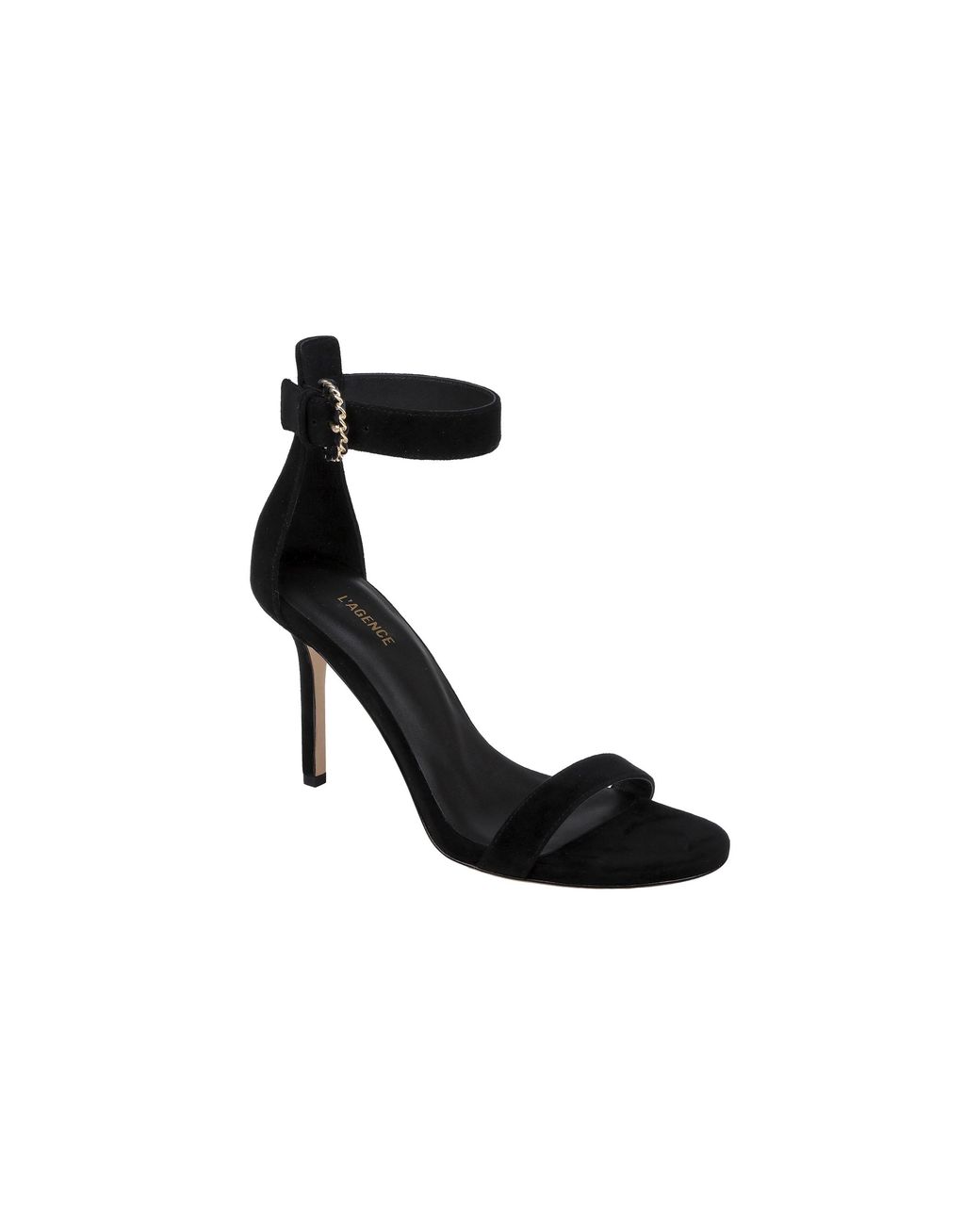 L'Agence Black Gisele Suede Sandal