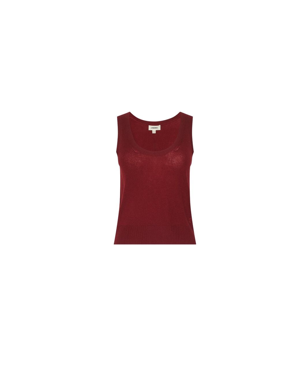 L'Agence Red Filou Cashmere Tank Top