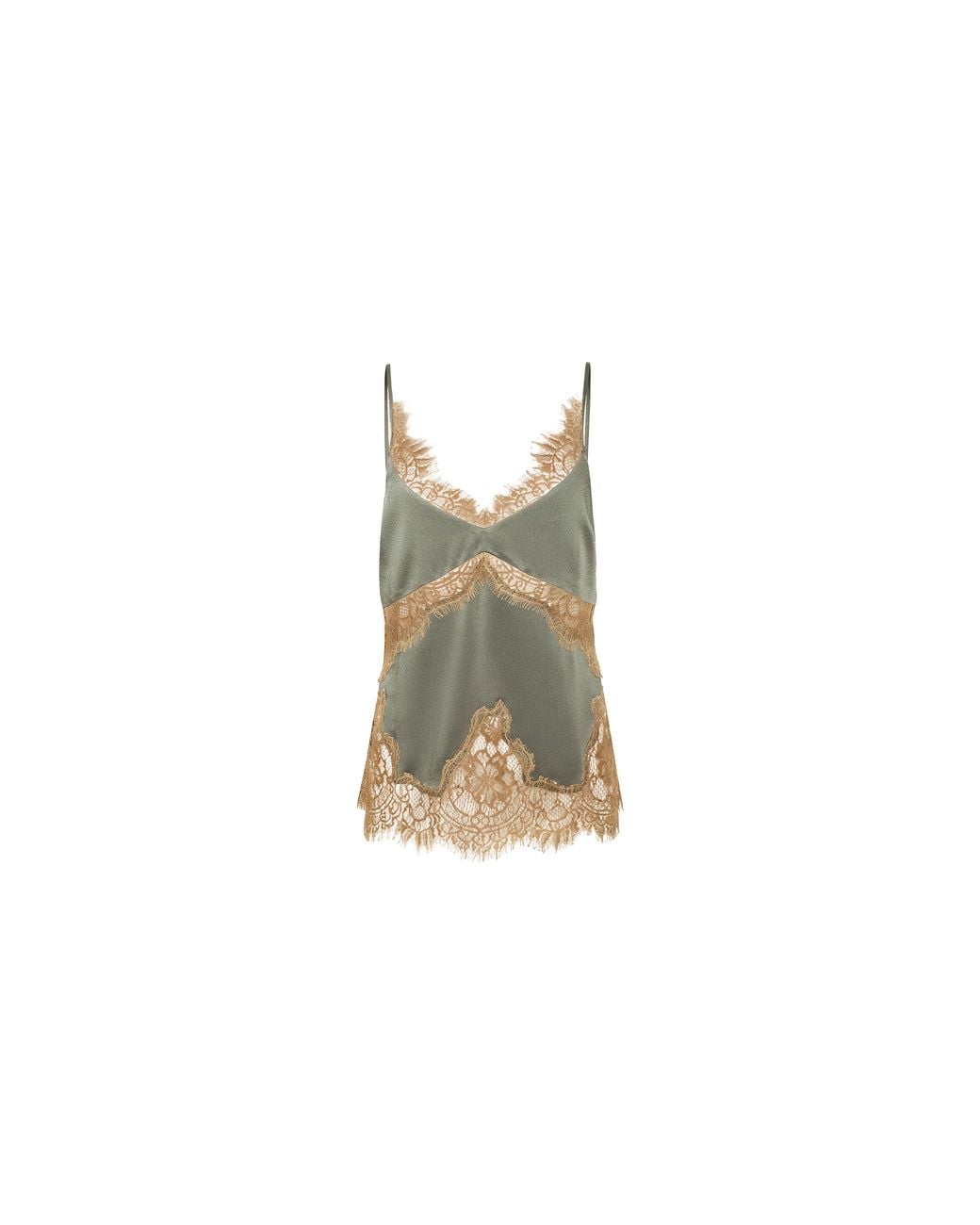 L'Agence Natural Mitsu Satin Lace Camisole