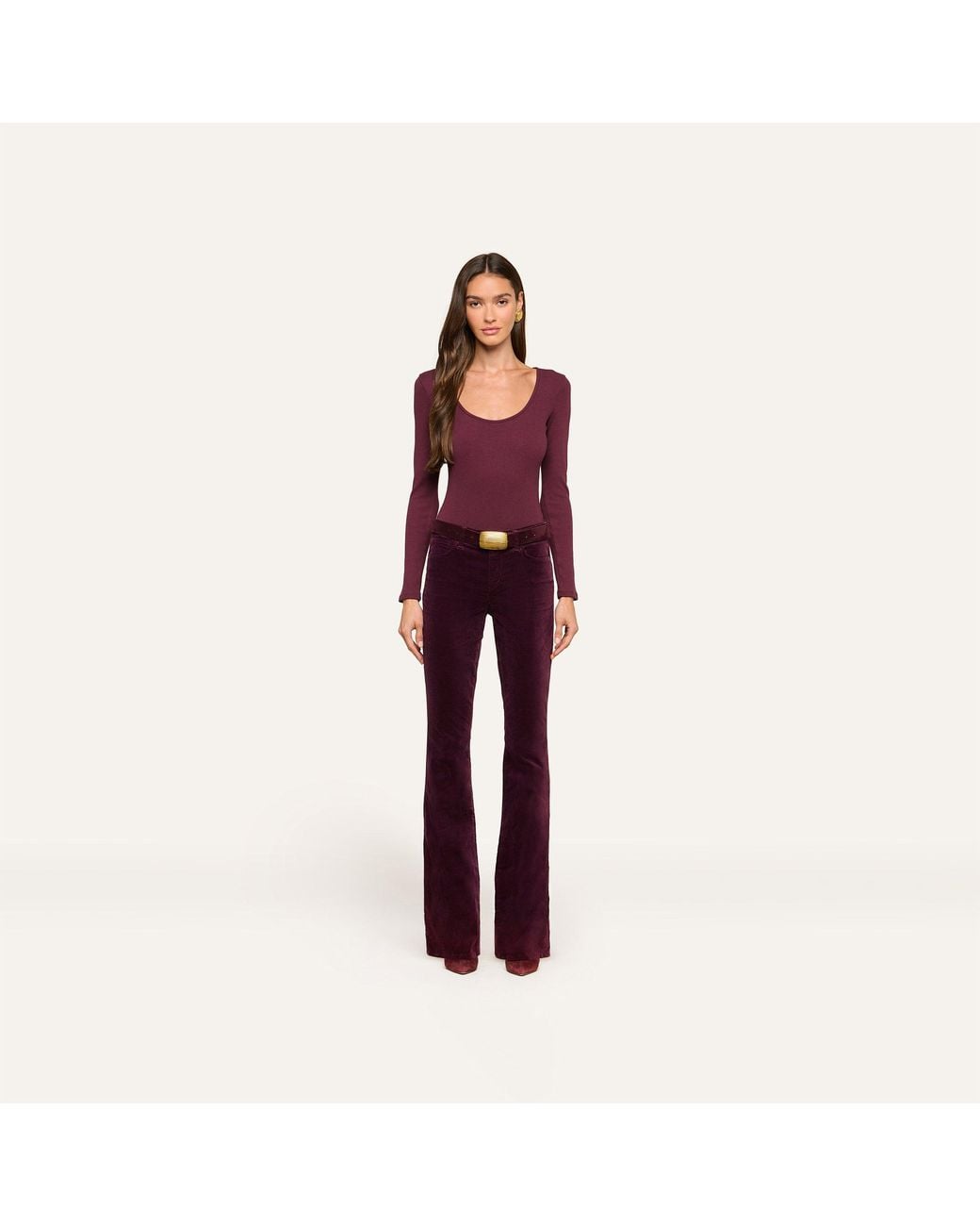 L'Agence Purple Elara Scoopneck Bodysuit
