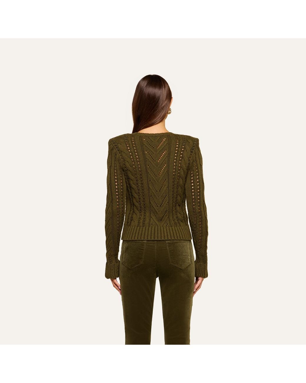 L'Agence Black Mio Cabled Pullover