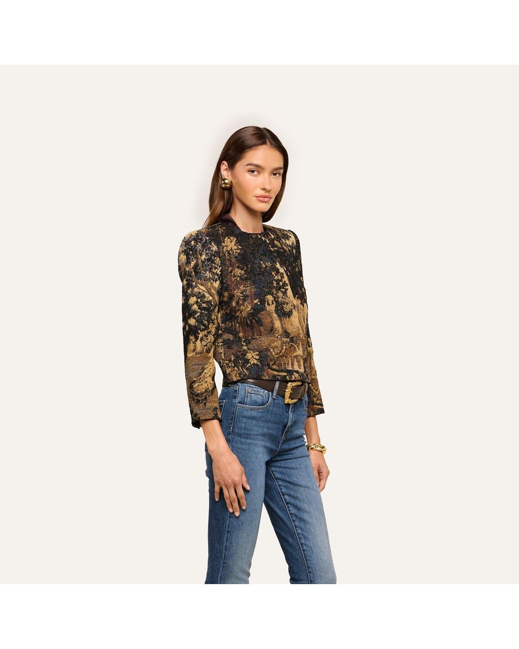 L'Agence Black Lian Tapestry Jacket