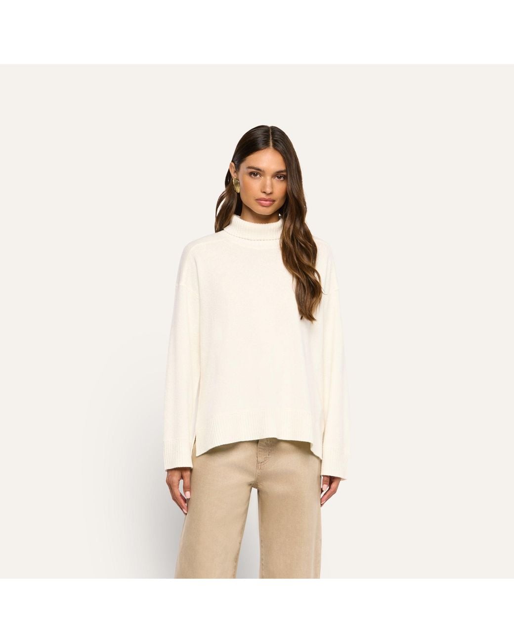 L'Agence White Selwyn Oversized Turtleneck