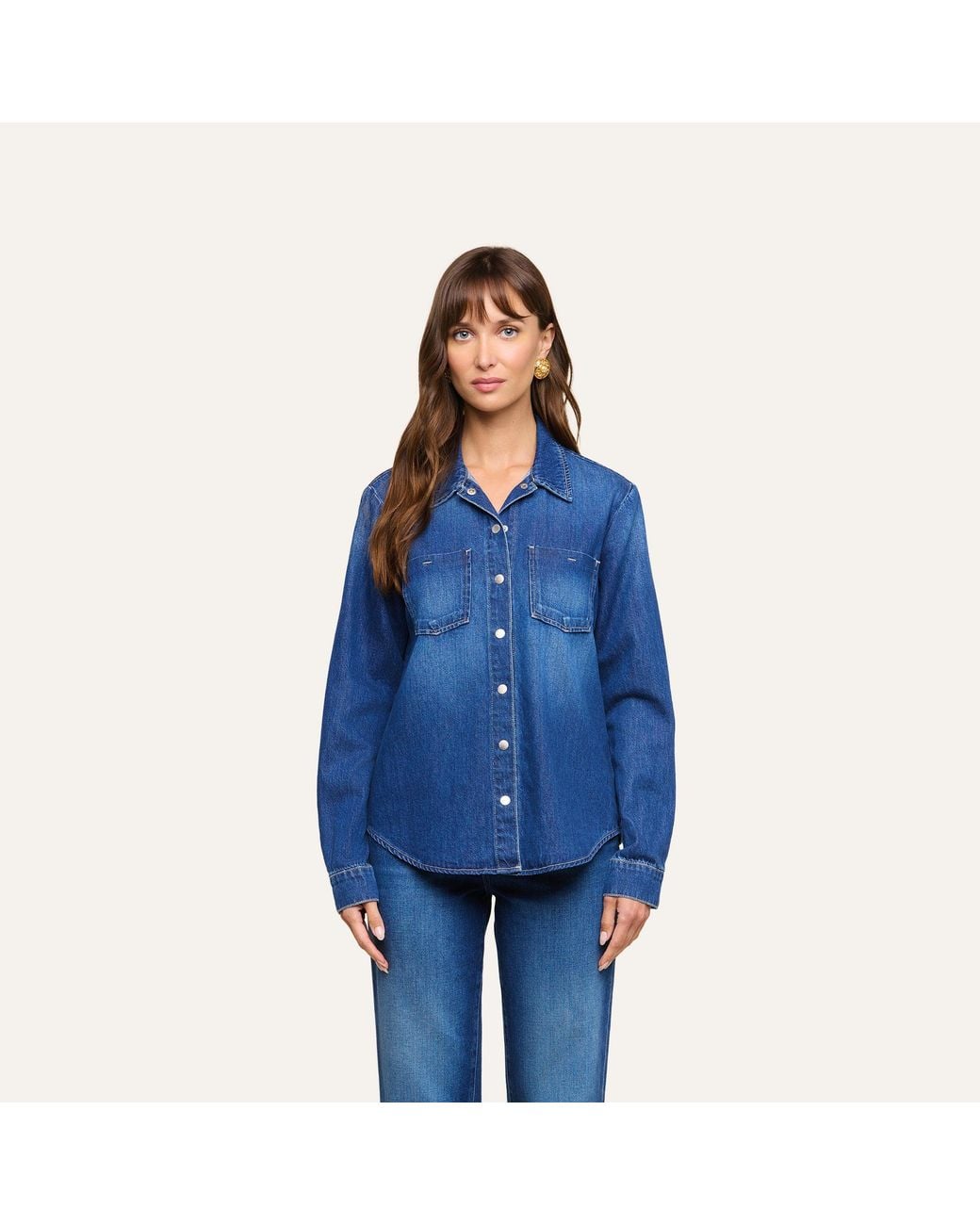 L'Agence Blue Isla Shirt