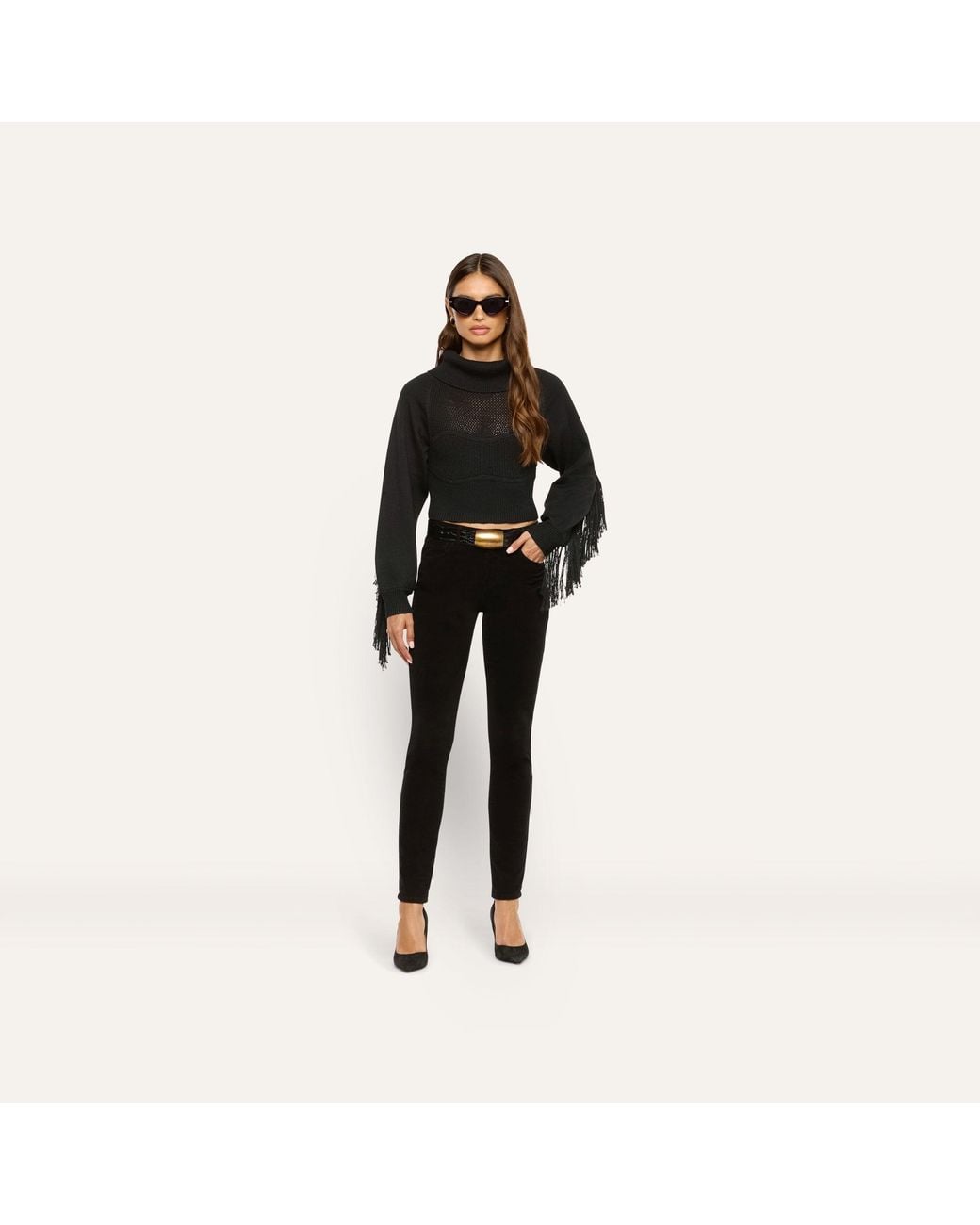 L'Agence Black Marguerite Corduroy Skinny Pants