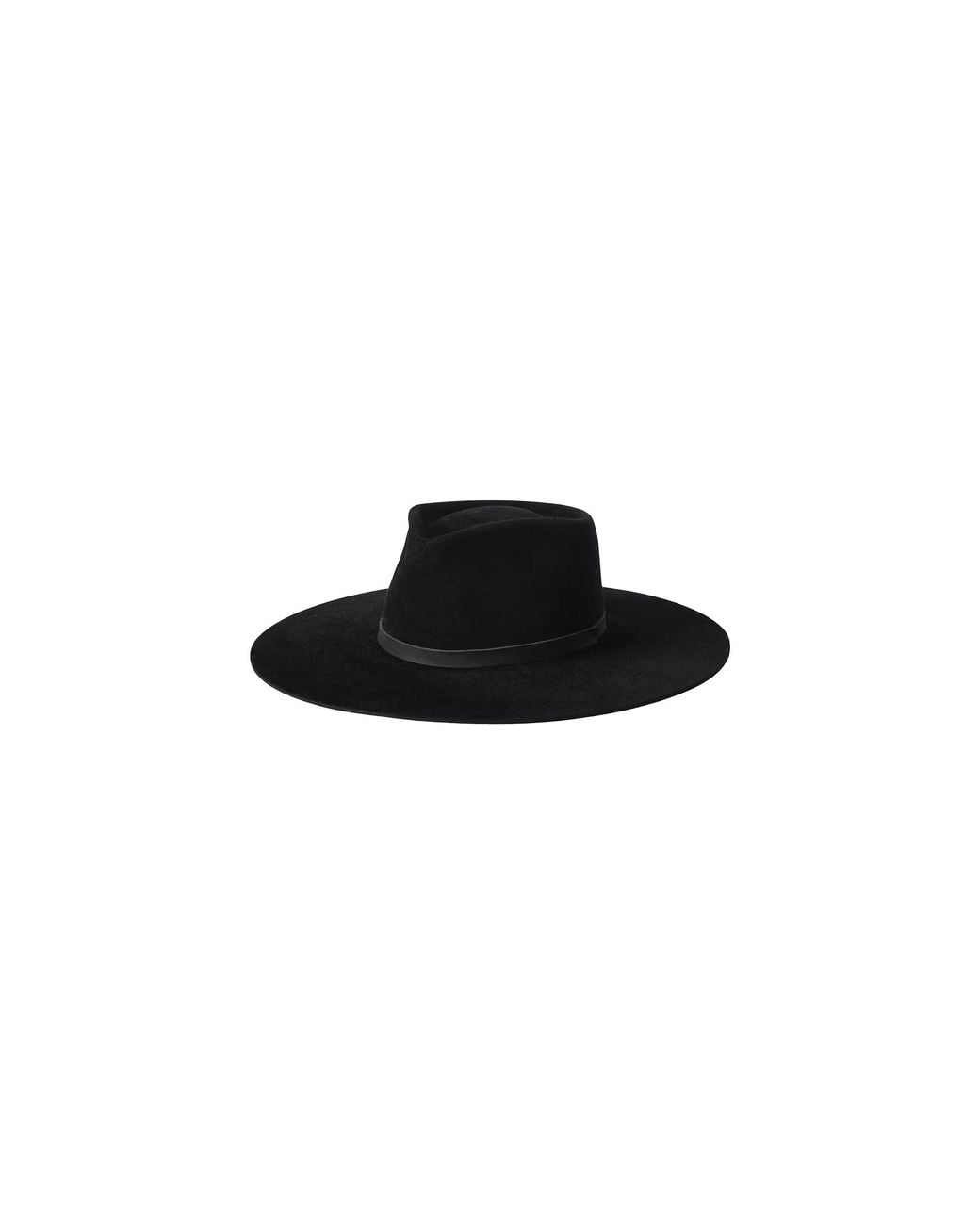 L'Agence Black 'Agence Reyes Leather Band Fedora