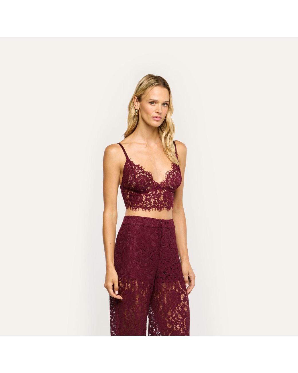 L'Agence Red Aislin Lace Bralette