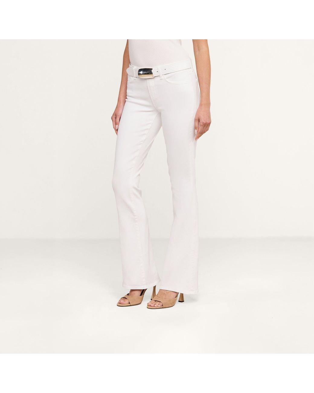 L'Agence White Cara Low-Rise Bootcut Jean