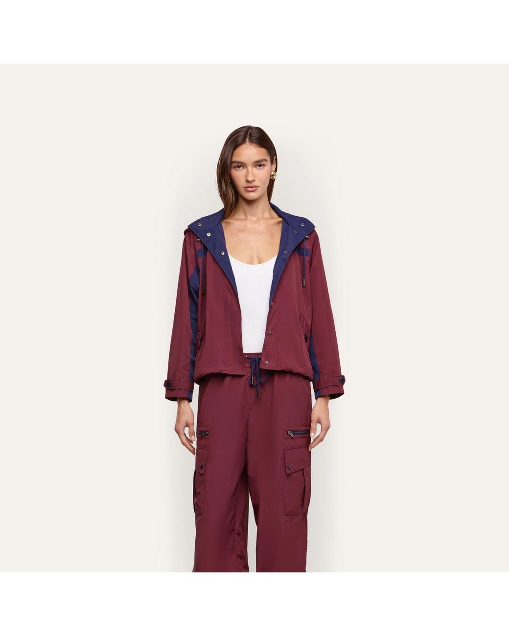 L'Agence Red Geovana Windbreaker