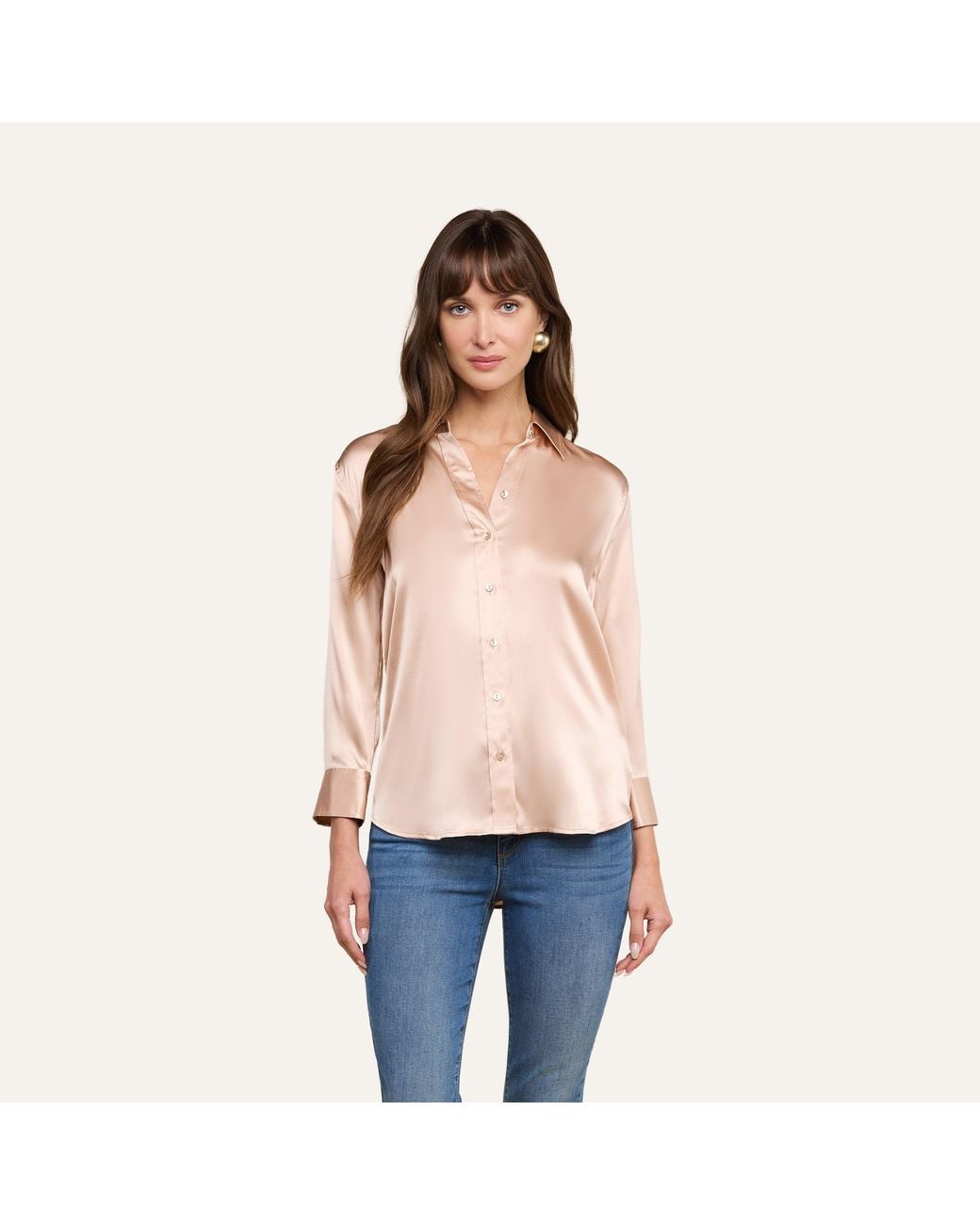 L'Agence Natural Dani Silk Blouse Top