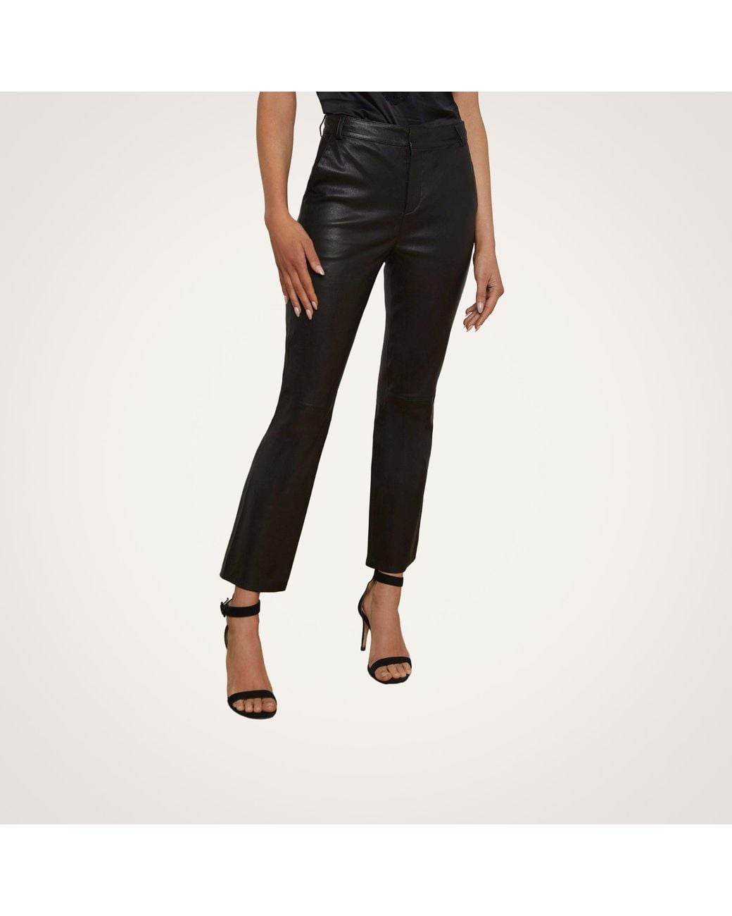 L'Agence Black Ketra Leather Bootcut Trouser