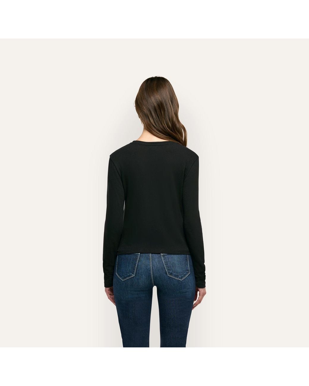 L'Agence Black Leanne Cotton T-Shirt