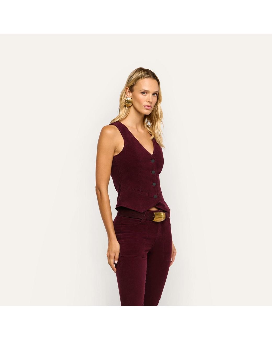 L'Agence Purple Yelena Corduroy Vest