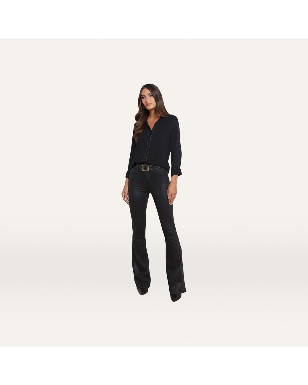 L'Agence Black Marlene Blouse Top