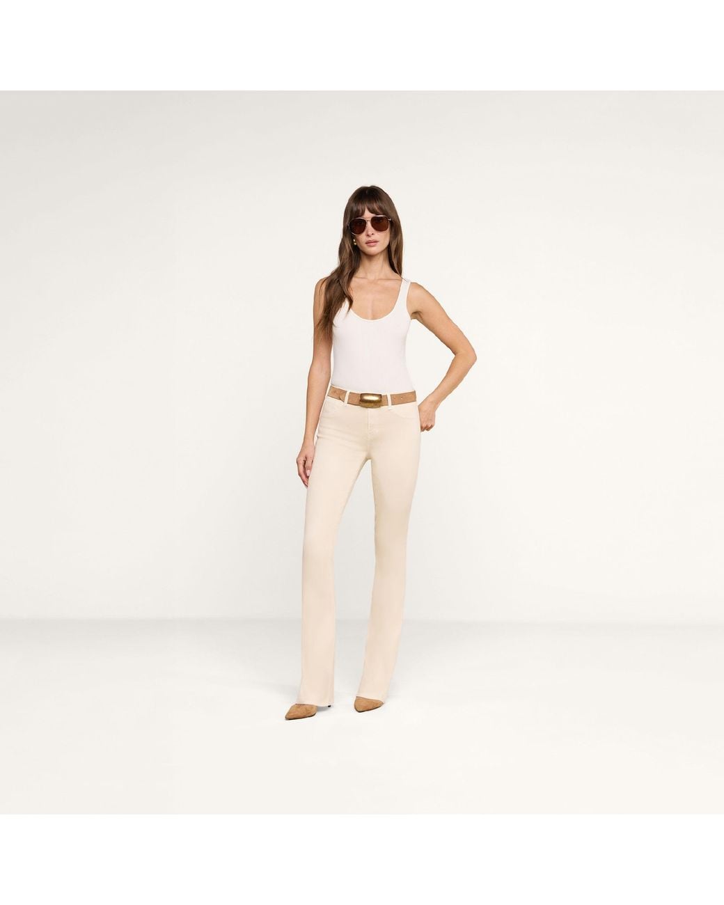 L'Agence White Selma Coated Bootcut Jean