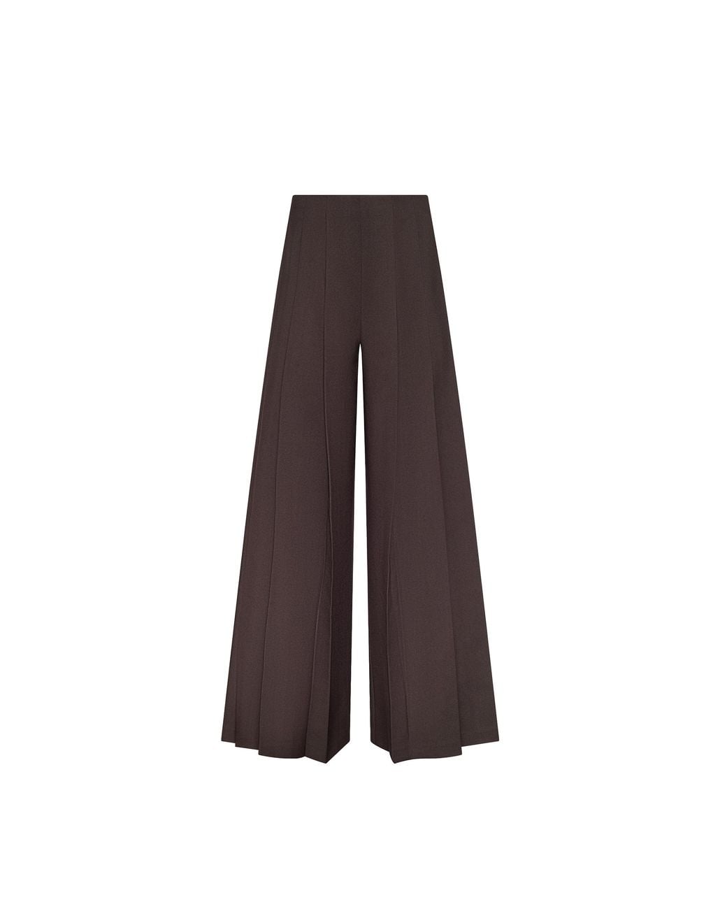 L'Agence Brown Nova Pleated Wide-Leg Pants