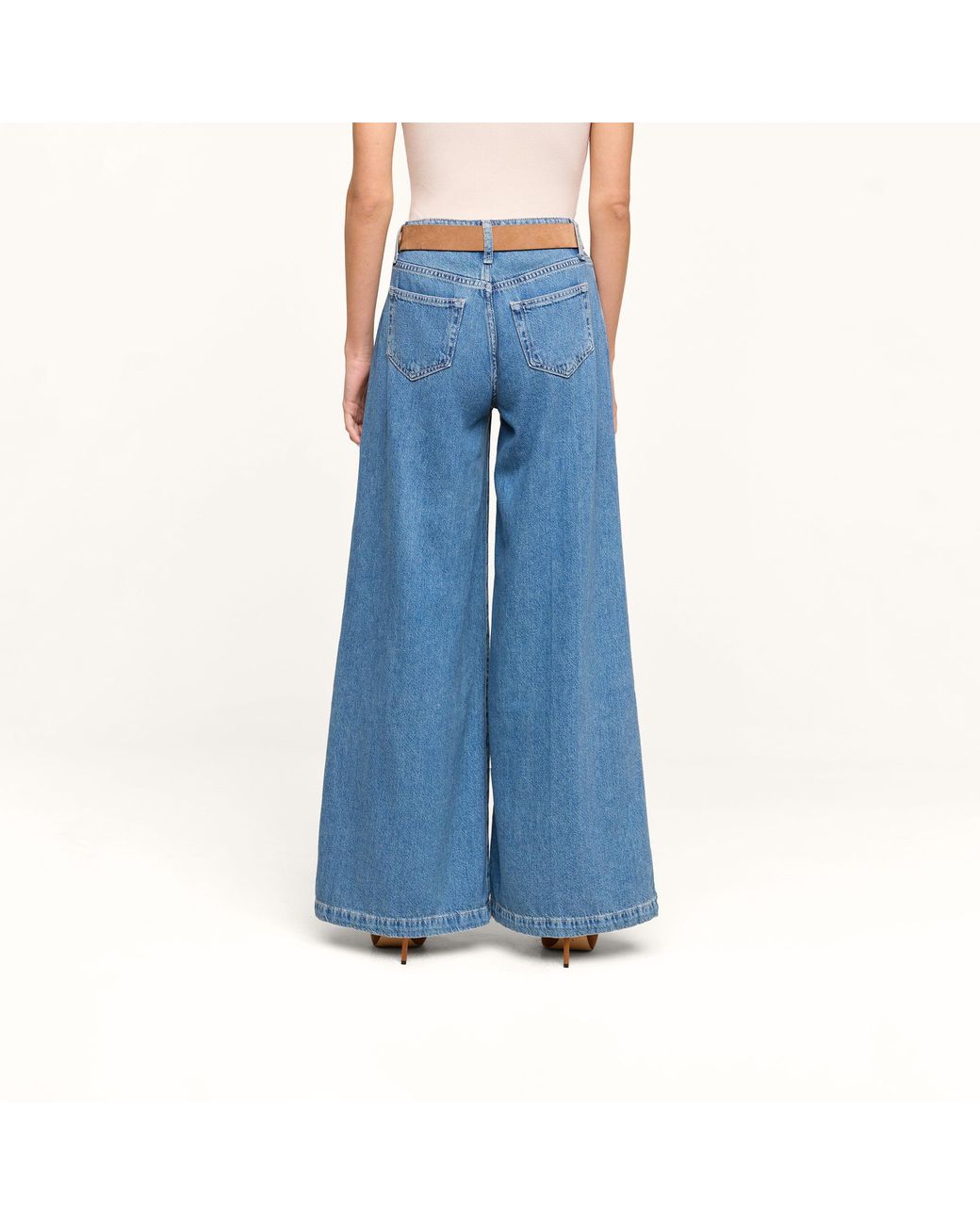 L'Agence Blue Petite Quincy Wide-Leg Jean