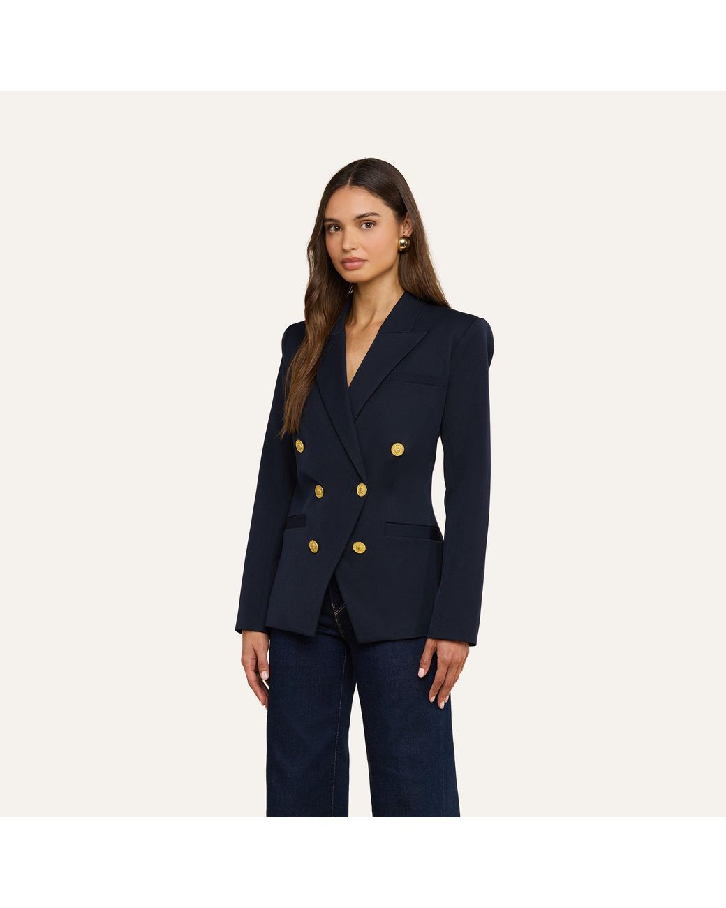 L'Agence Blue Kyomi Double-Breasted Blazer