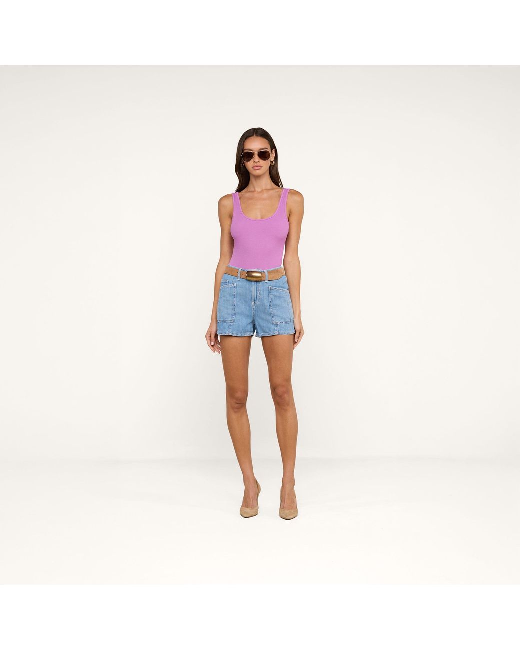 L'Agence Purple Nica Scoopneck Bodysuit