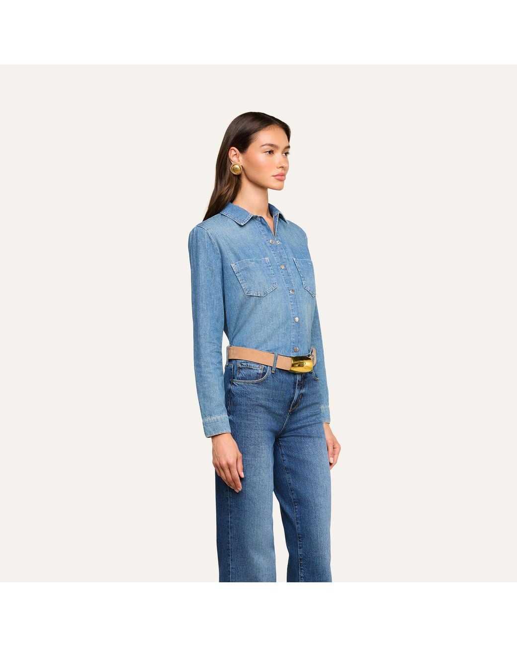 L'Agence Blue Isla Shirt