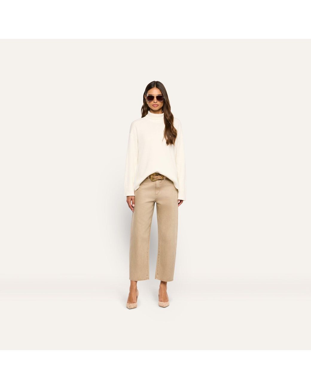 L'Agence White Selwyn Oversized Turtleneck