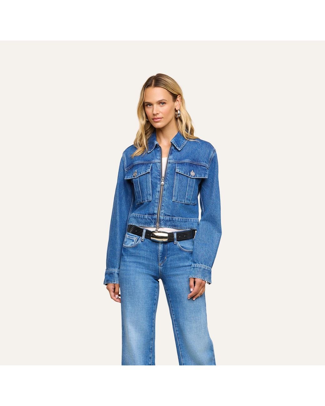 L'Agence Blue Micah Oversized Jean Jacket