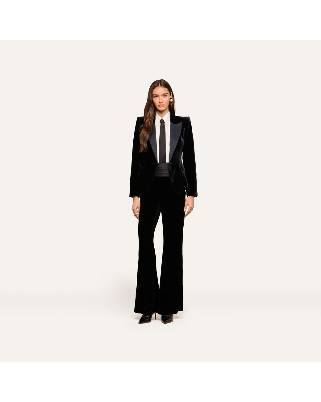 L'Agence Black Philippa Velvet Blazer