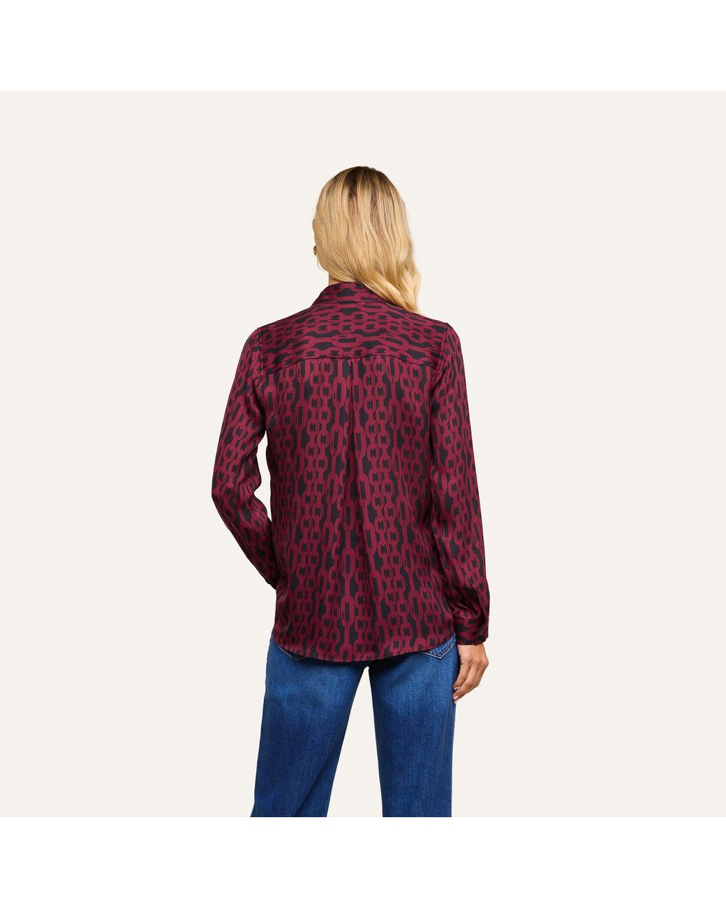 L'Agence Purple Nina Silk Blouse Top