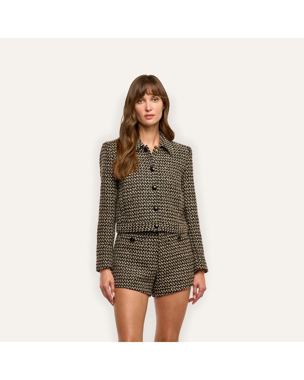 L'Agence Black Marla Cropped Jacket