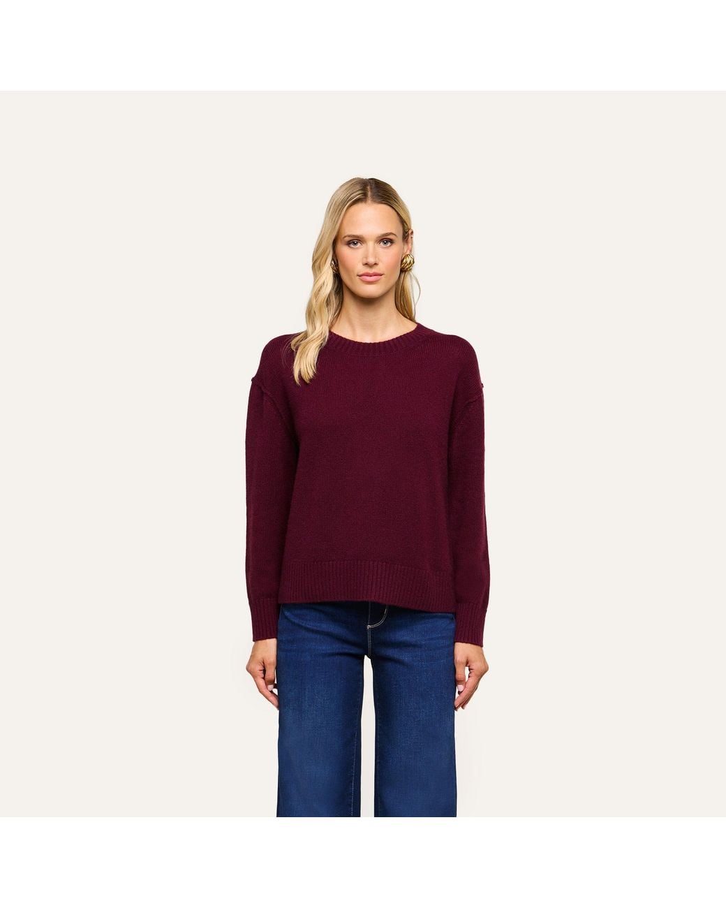L'Agence Purple Laine Cashmere Pullover