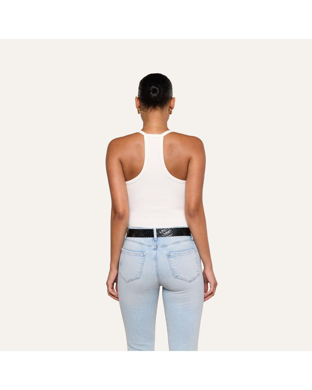 L'Agence Blue 'Agence Wrenna Racerback Bodysuit