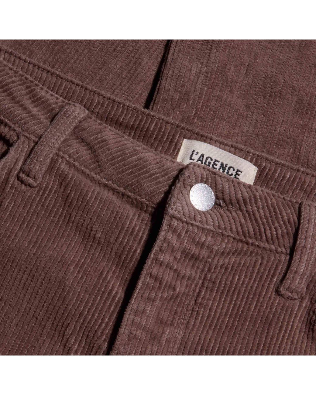 L'Agence Brown Mallis Corduroy Bow-Leg Pants