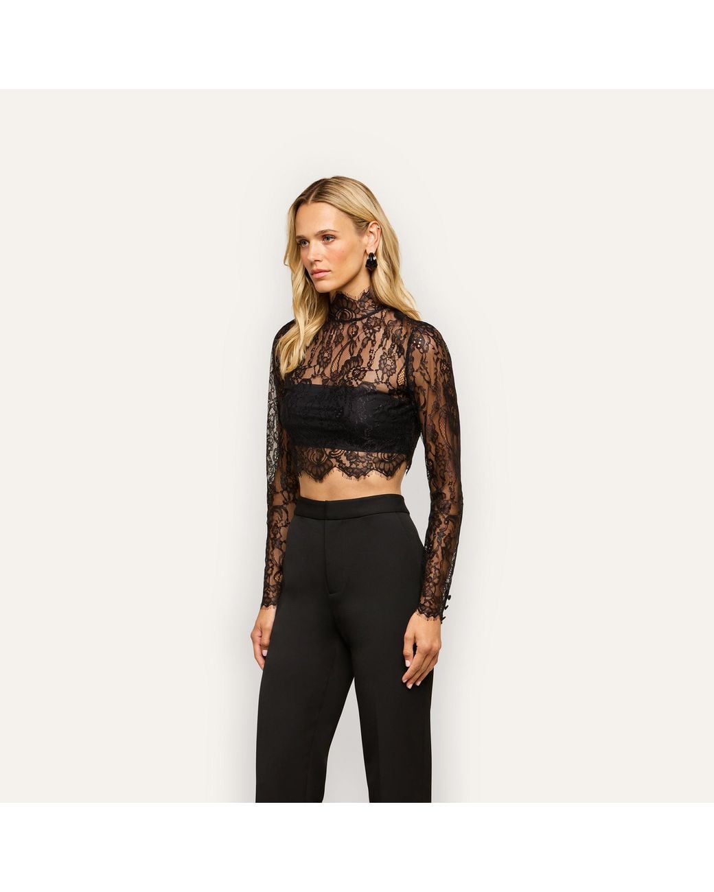 L'Agence Natural 'Agence Henriette Cropped Lace Top